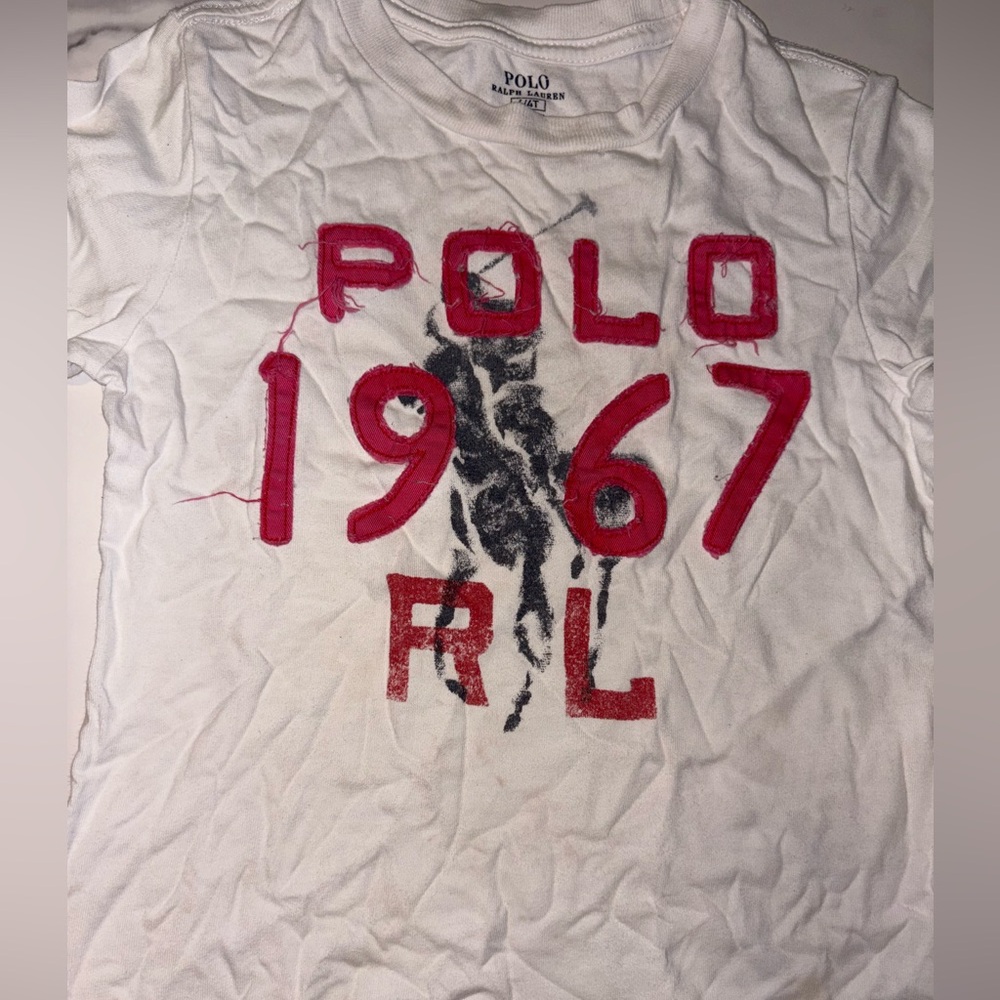 Ralph Lauren White and Red Kids Tee